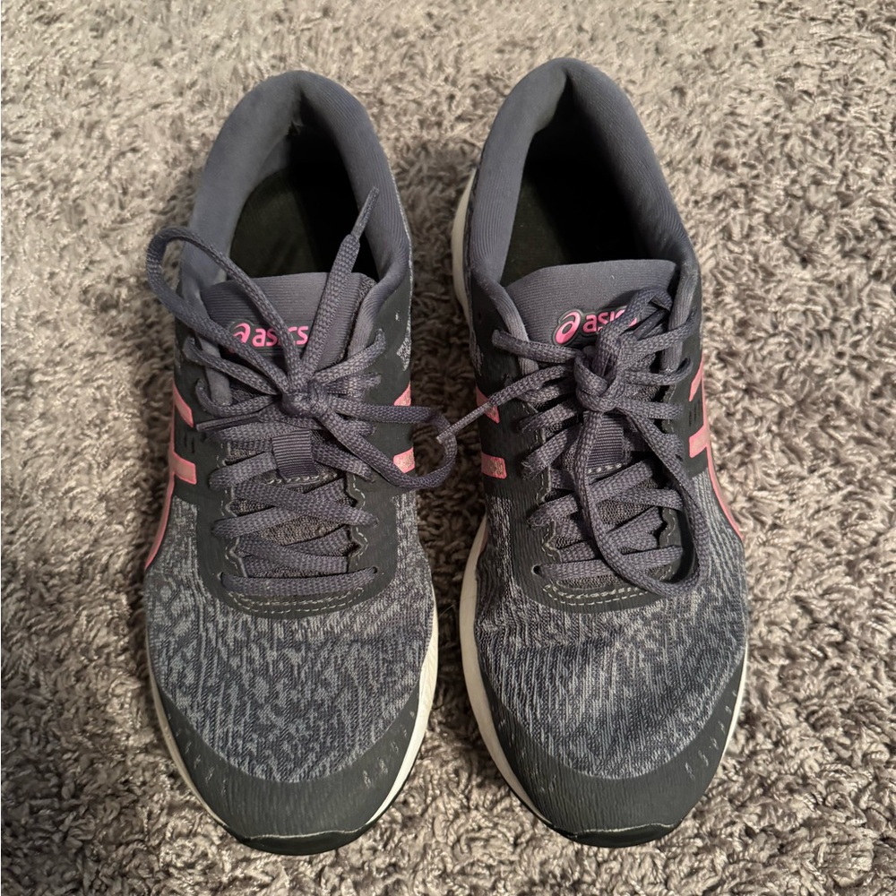 Asics Gray and Pink Running Shoes